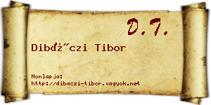 Dibáczi Tibor névjegykártya